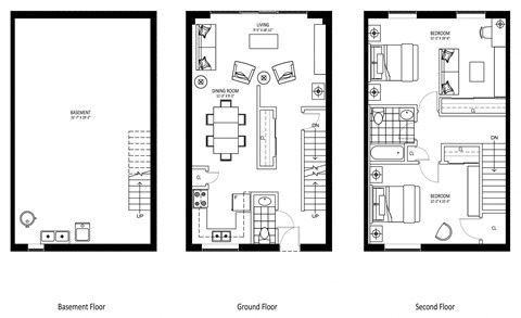 Floor plan for 2 beds, 1 bath, 2081 sqft